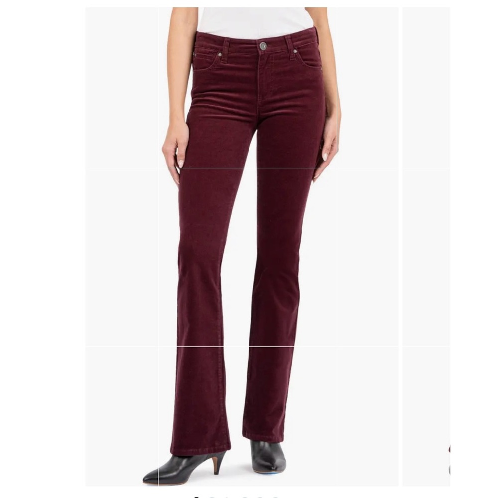 EC Kut Wine Karen Baby Bootcut Corduroy sz 12 Kut from the Kloth Pants Burgundy